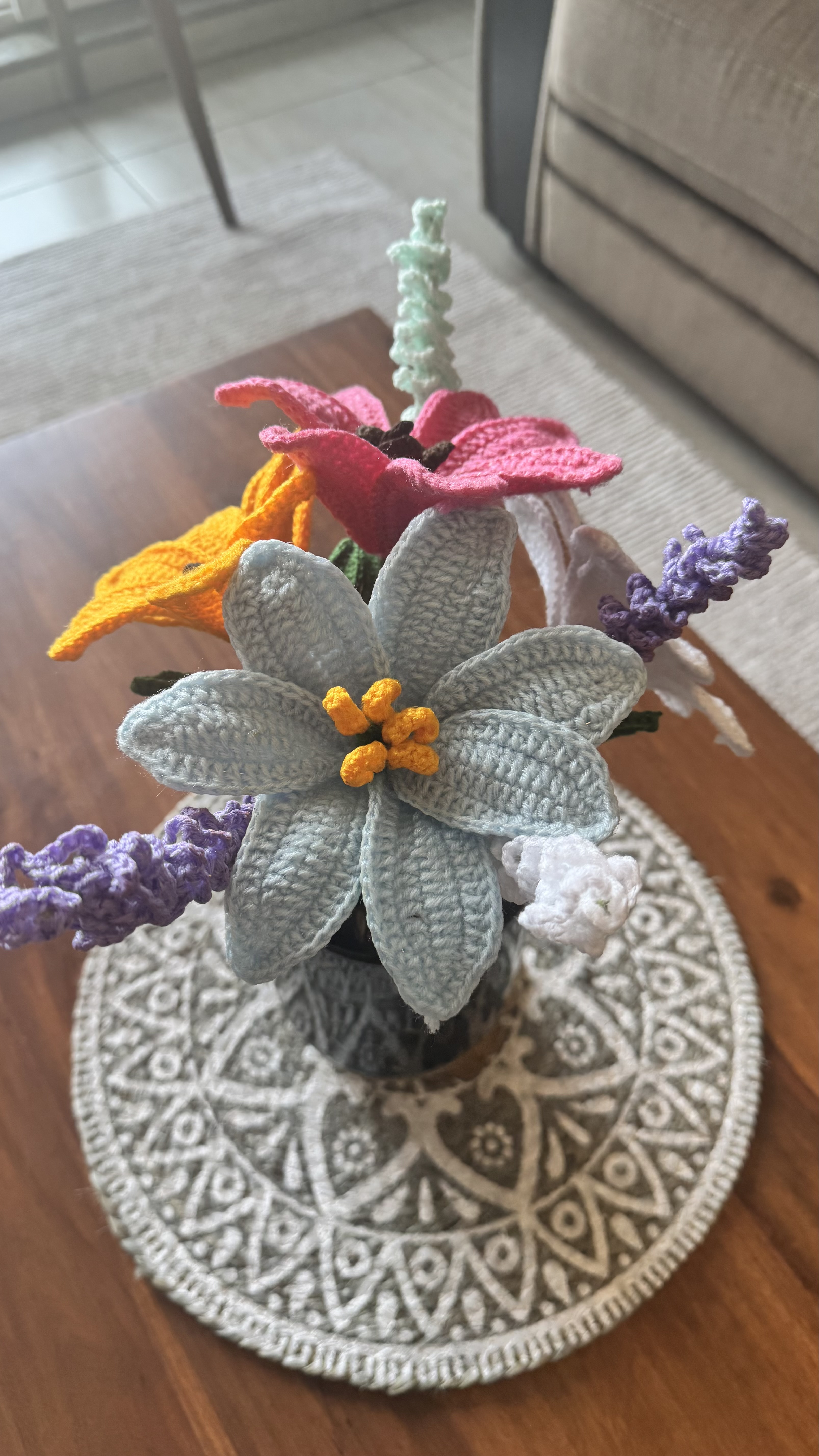 Crochet Multicolour Lily Flowers